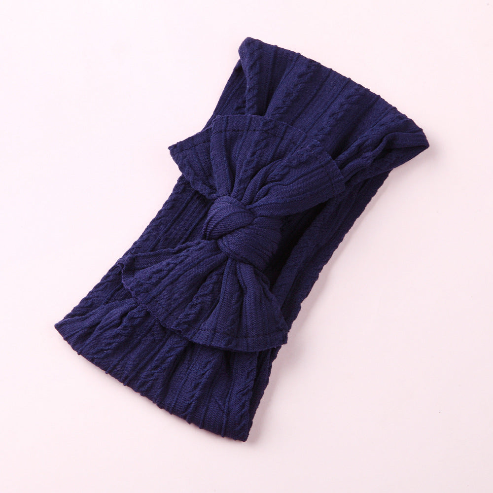 Wholesale Nylon baby elastic jacquard wide bow headband